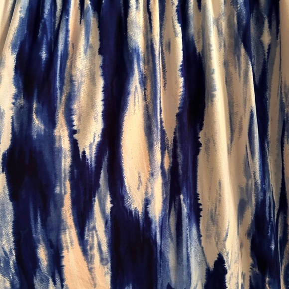 Soma Womens High Neck Maxi Dress Long & Lean Watercolor Blue White Size Large - Picture 8 of 8